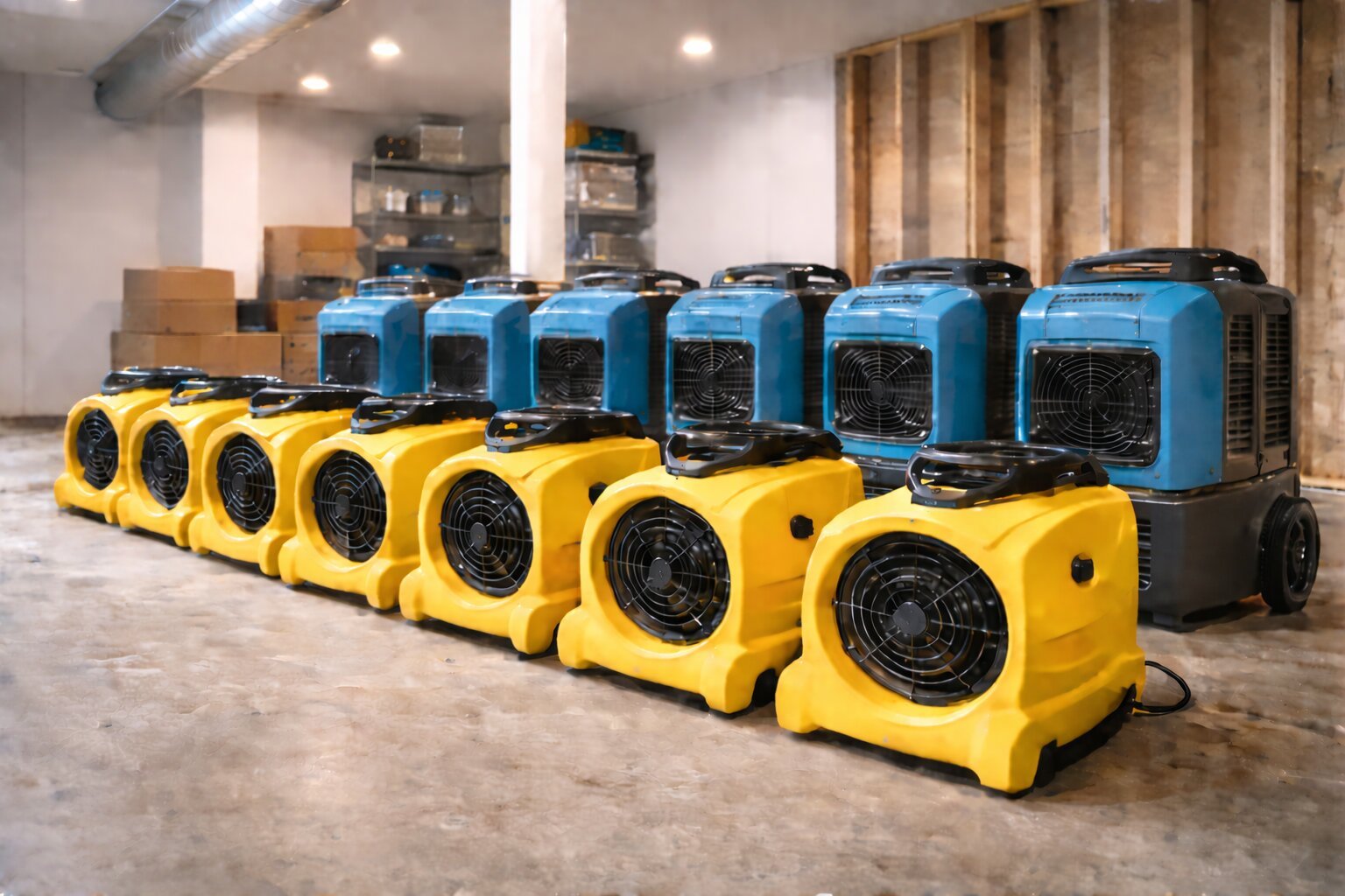 Commercial restoration equipment used by AZA Restoration in Northern Virginia