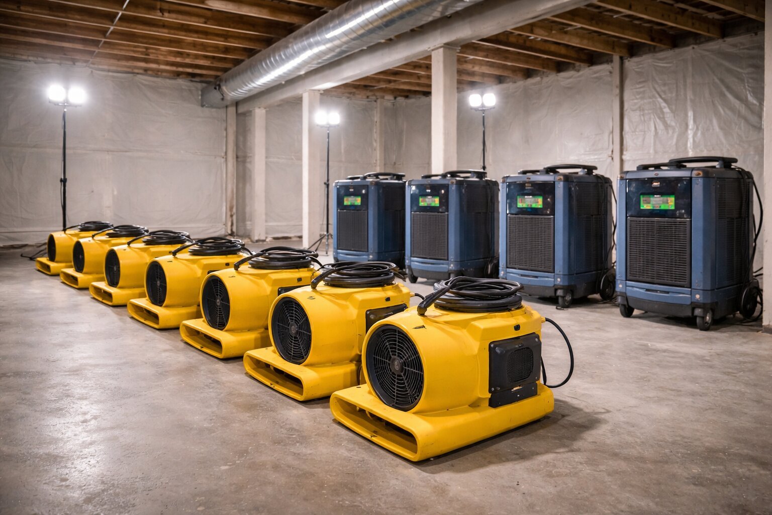 Commercial restoration equipment used by AZA Restoration in Northern Virginia