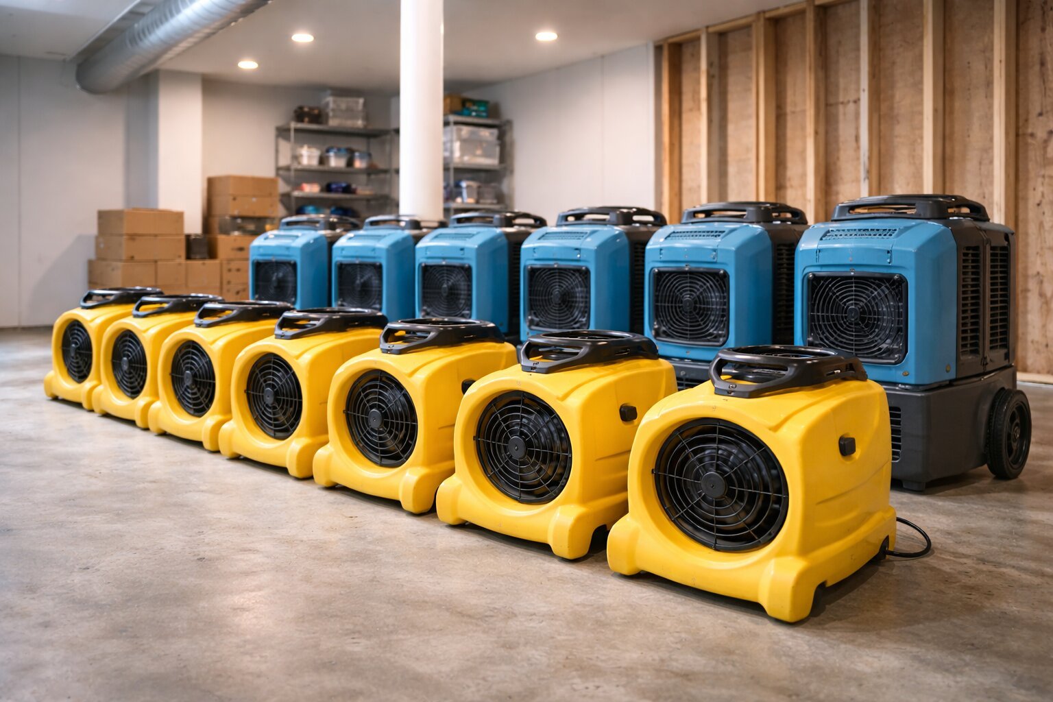 Commercial restoration equipment used by AZA Restoration in Northern Virginia