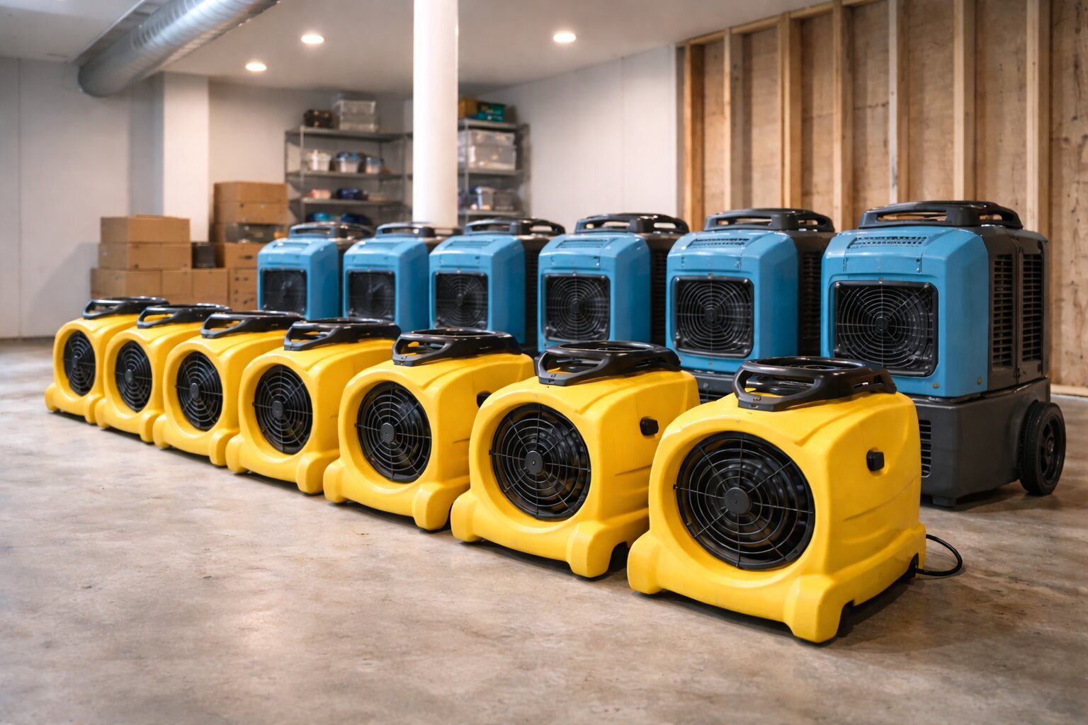 Commercial restoration equipment used by AZA Restoration in Northern Virginia
