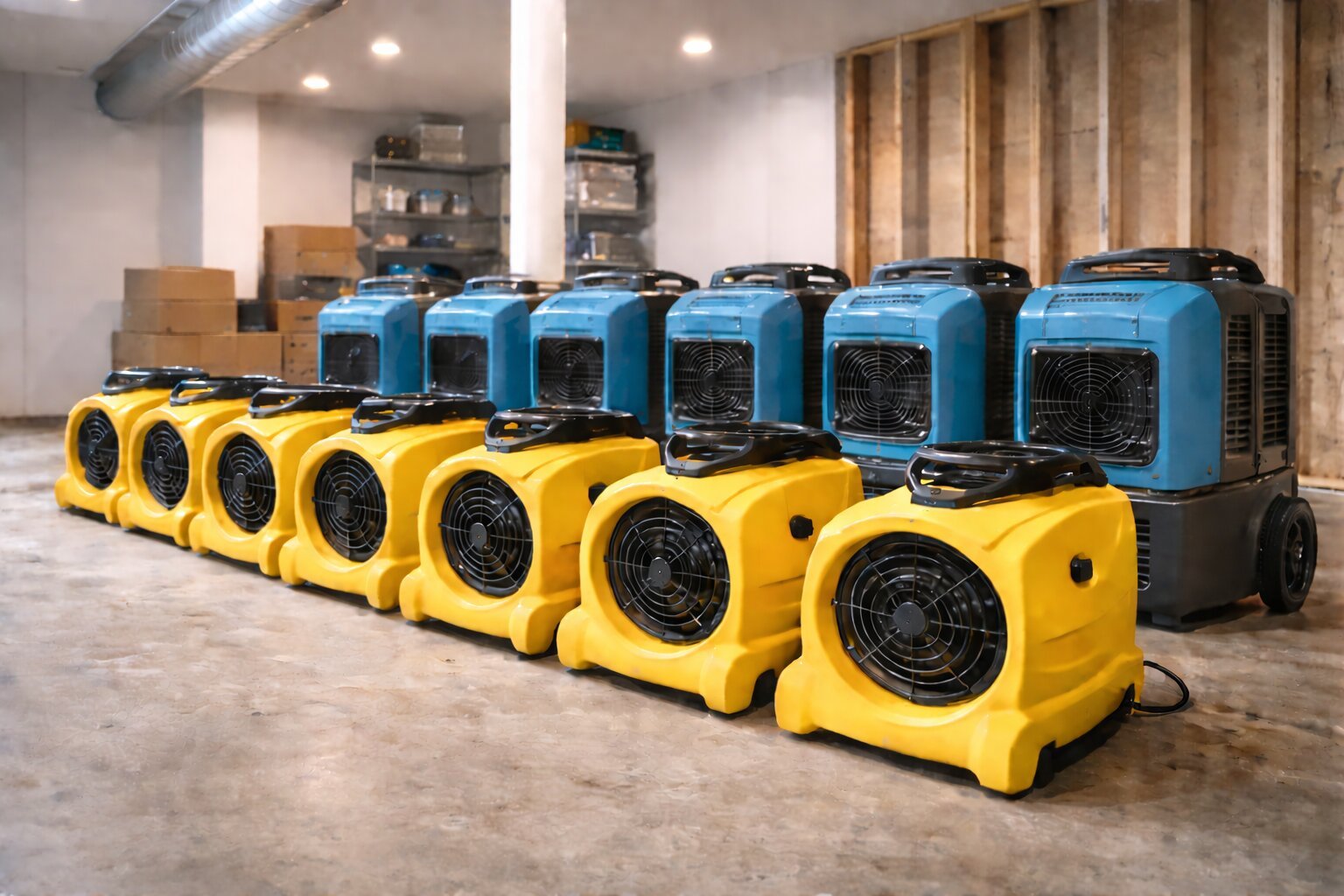 Commercial restoration equipment used by AZA Restoration in Northern Virginia