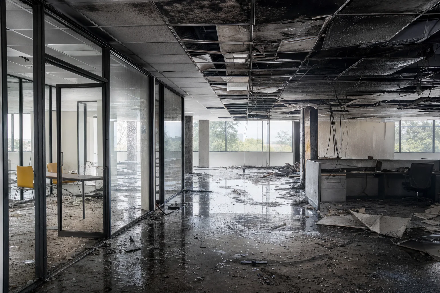 Property damage in Landmark, VA before AZA Restoration