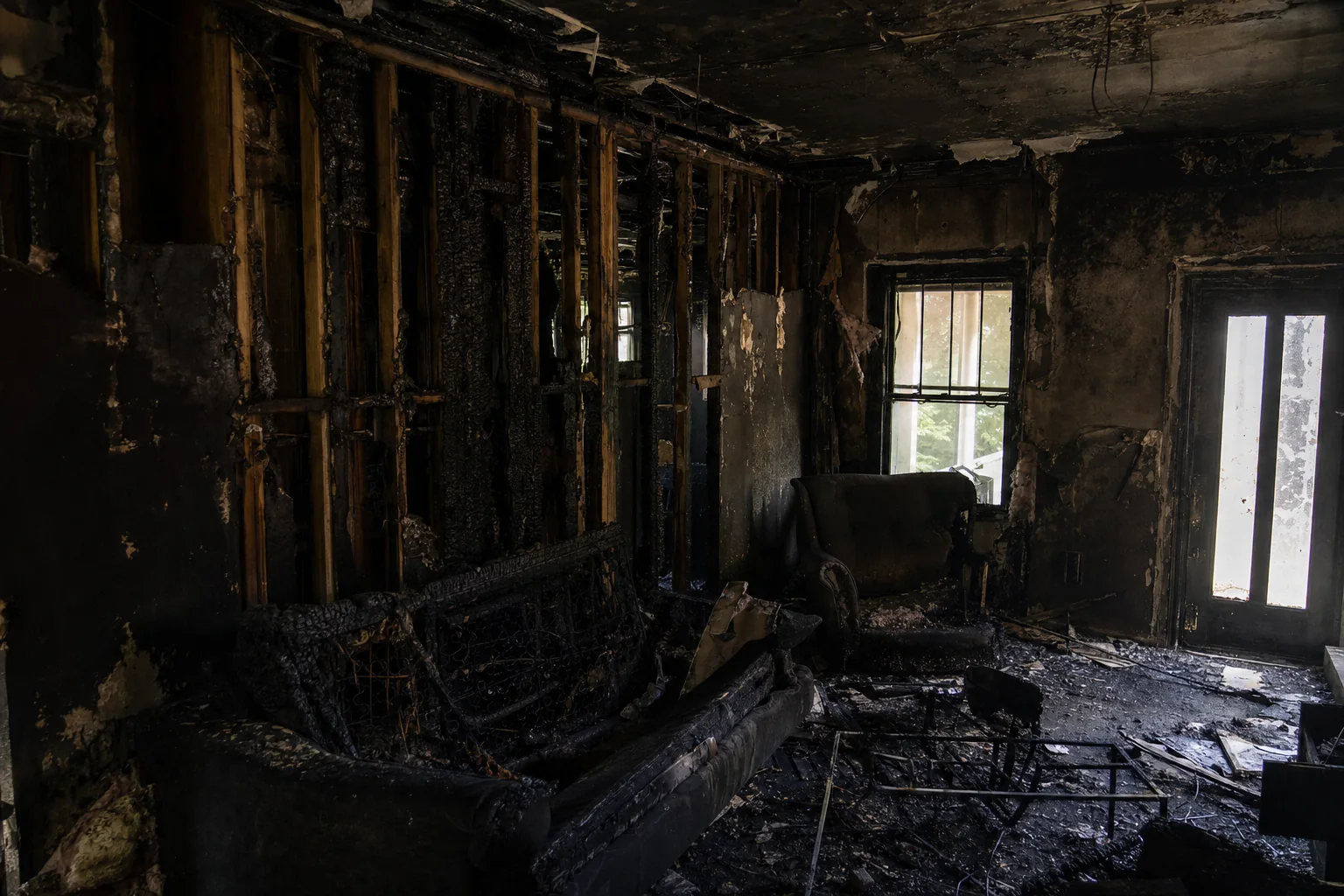 Property damage in Del Ray, VA before AZA Restoration