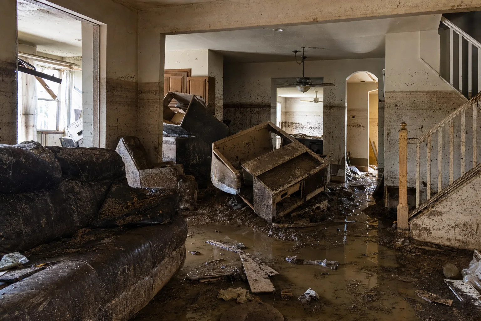 Property damage in Ballston, VA before AZA Restoration