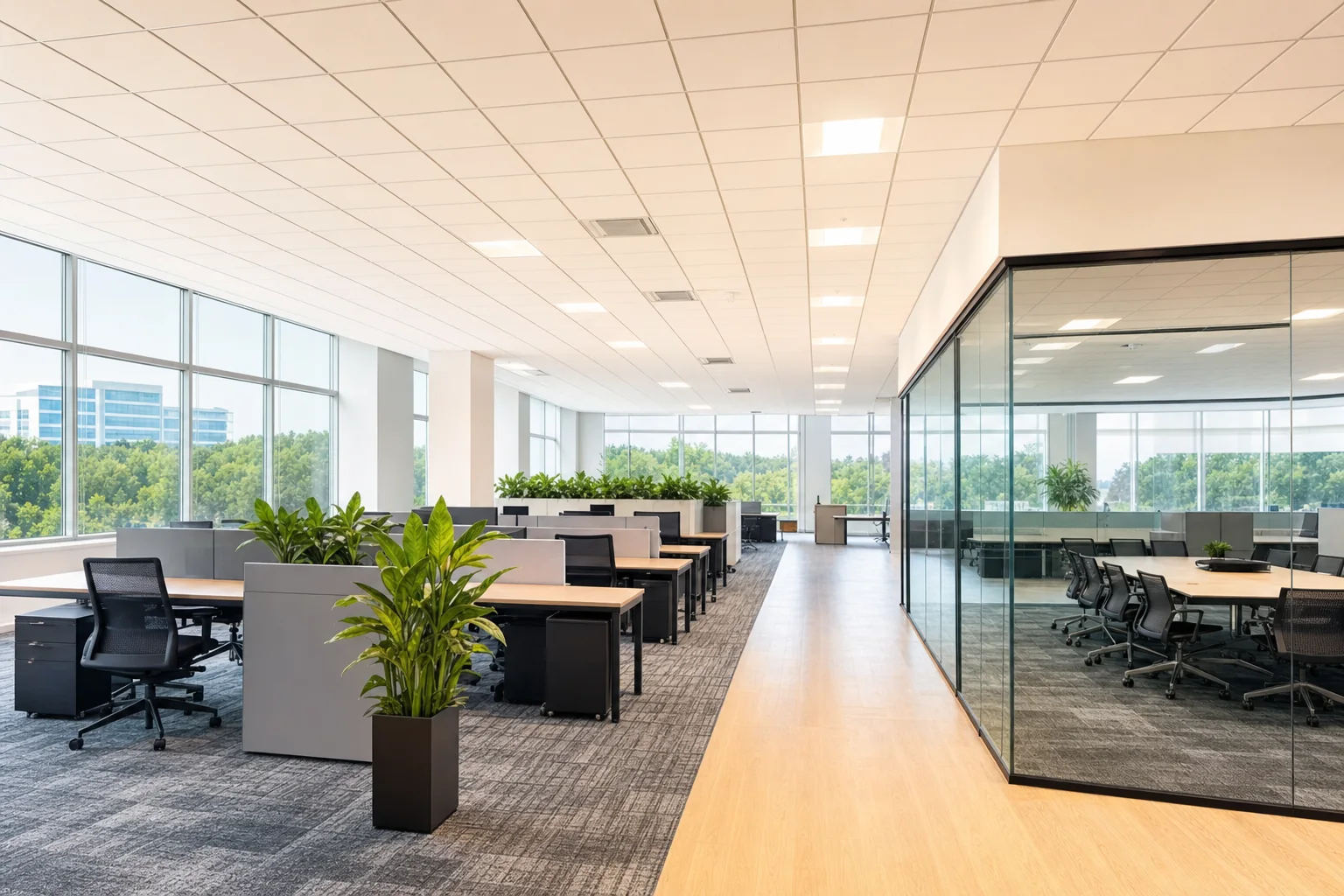Commercial Office Water Loss in Reston in Reston, VA | AZA Restoration case study