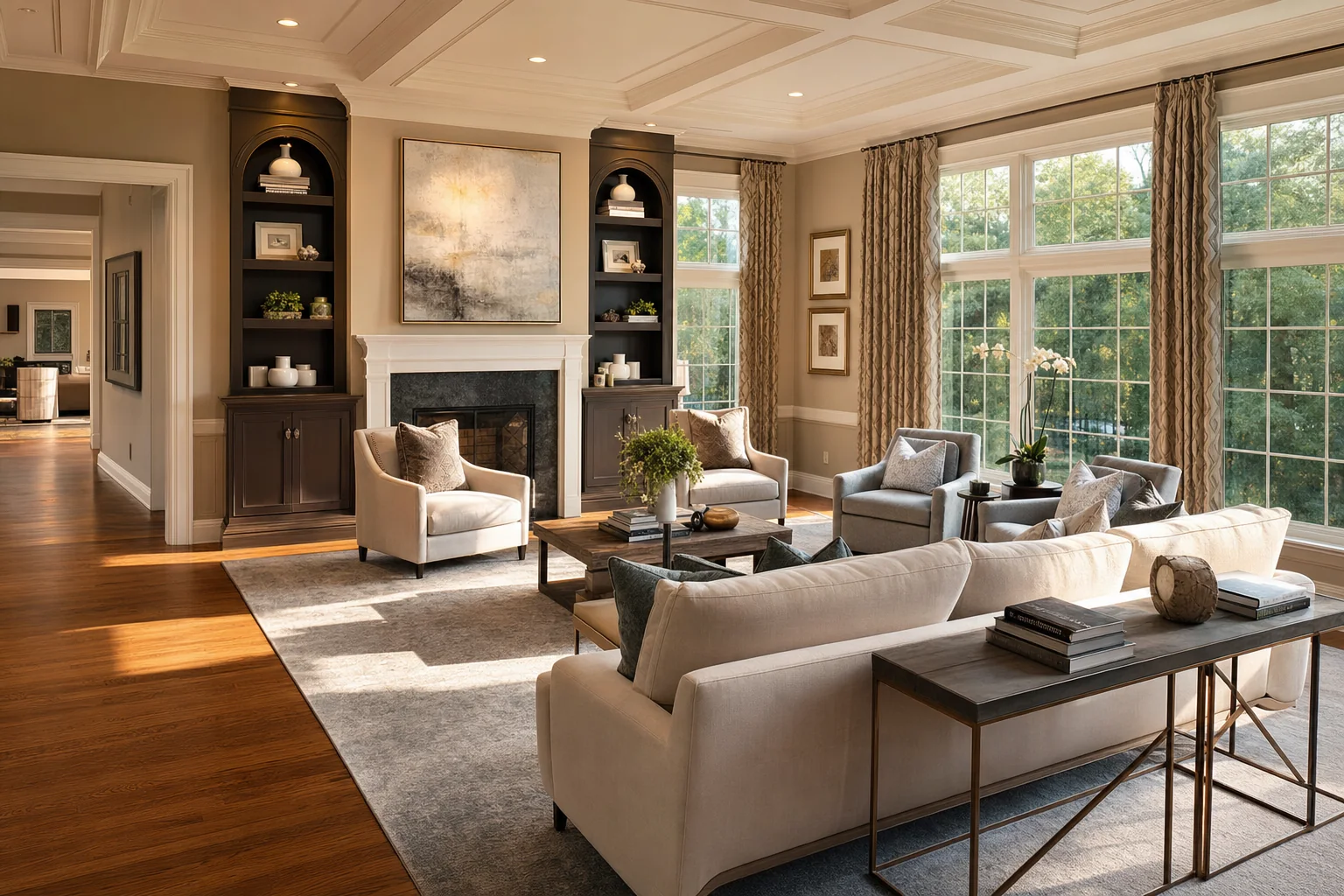 Luxury Northern Virginia interior fully restored to pre-loss condition